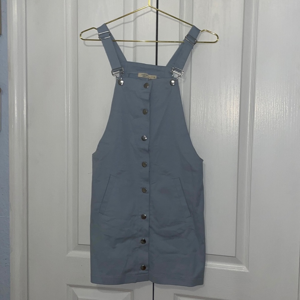 Light blue overall button down